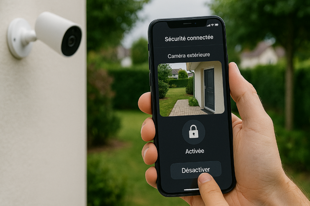 activation désactivation de caméra à la maison avec son téléphone