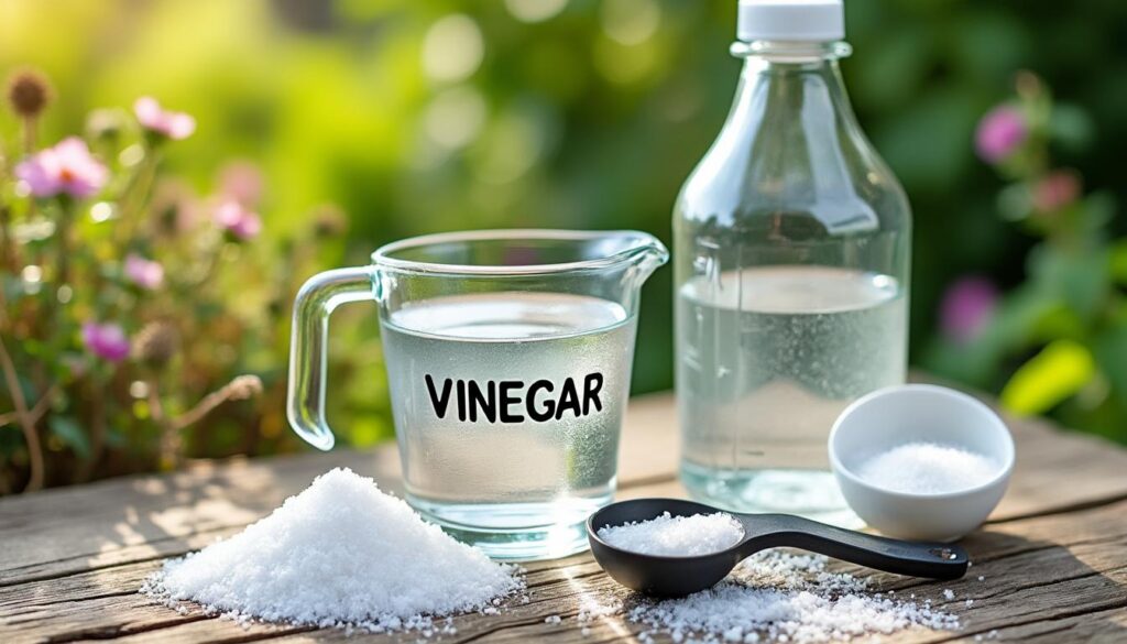 découvrez comment créer un désherbant naturel efficace avec du vinaigre, du sel et du produit vaisselle, et apprenez les dosages idéaux pour un jardin sans mauvaises herbes.