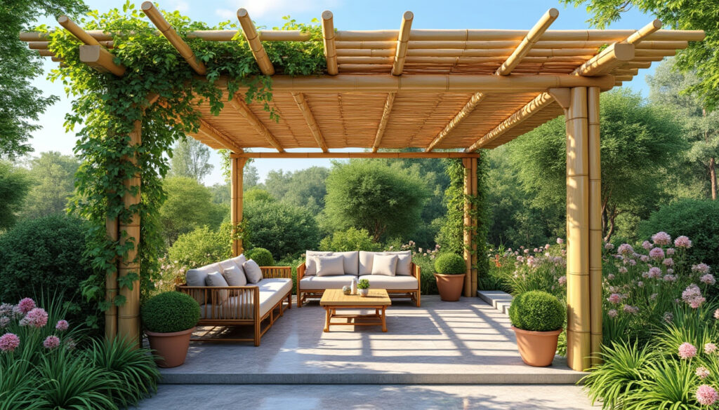 apportez une touche naturelle et élégante à votre jardin avec une pergola en bambou. profitez d'un style unique et d'un ombrage optimal pour vos espaces extérieurs.