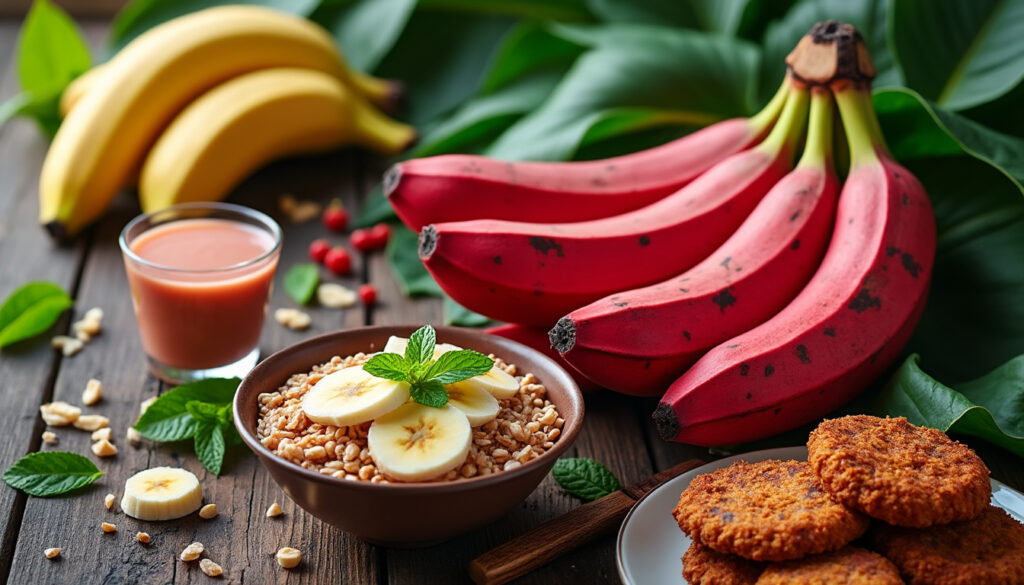 découvrez la banane rouge : ses caractéristiques uniques, ses bienfaits pour la santé et ses nombreuses utilisations en cuisine pour des recettes délicieuses et originales.